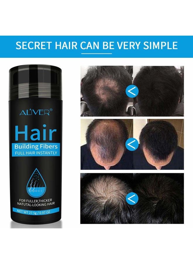 Aliver Hair Fibers for Thinning Hair Medium Brown - Undetectable Natural Formula - Thicker Fuller Hair in 15 Seconds - Conceals Hair Loss & Look Younger - Designed for Men & Women,0.97Oz