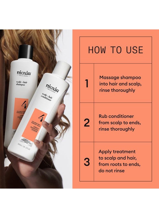 Scalp + Hair Thickening System 4 - Hair Thickening System for Colored Or Dry Damaged Hair with Progressed Thinning, Trial Size (Packaging May Vary)