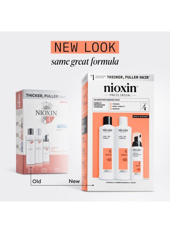 Scalp + Hair Thickening System 4 - Hair Thickening System for Colored Or Dry Damaged Hair with Progressed Thinning, Trial Size (Packaging May Vary)