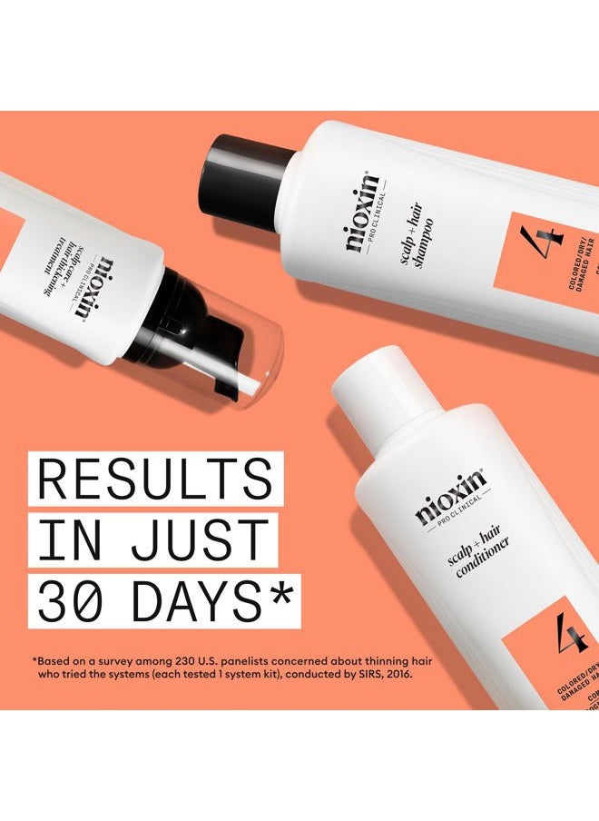 Scalp + Hair Thickening System 4 - Hair Thickening System for Colored Or Dry Damaged Hair with Progressed Thinning, Trial Size (Packaging May Vary)