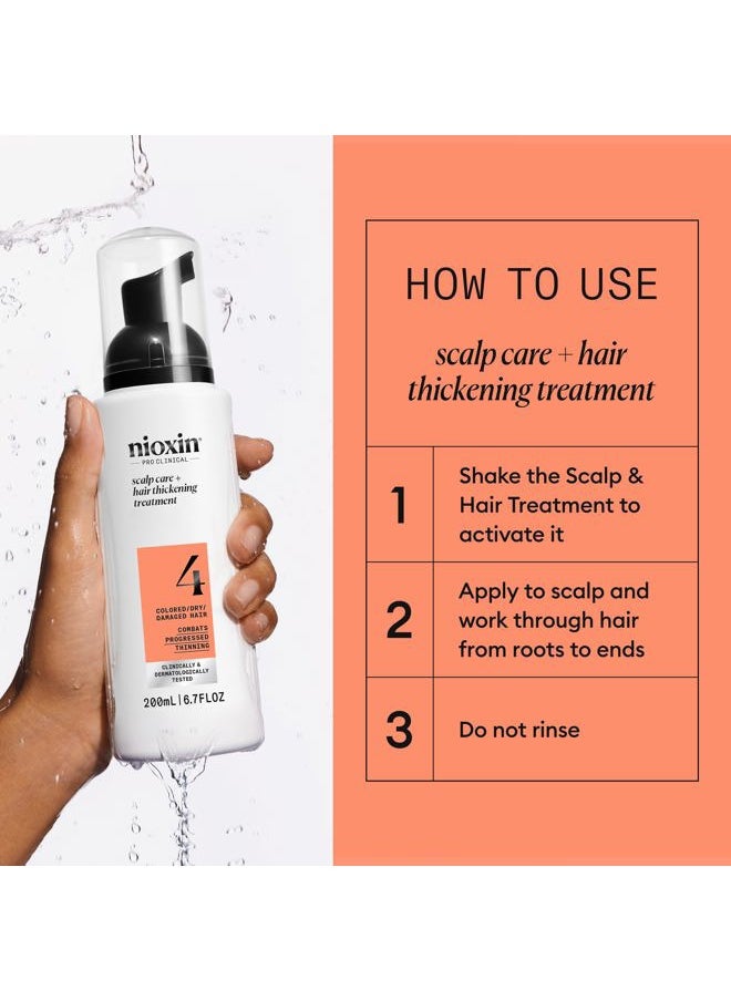System 4 Scalp Care + Hair Thickening Leave-In Treatment | For Colored, Dry, & Damaged Hair with Progressed Thinning | Nourish & Boost Hair Density with Niacinamide & Biotin | 6.8 Fl Oz