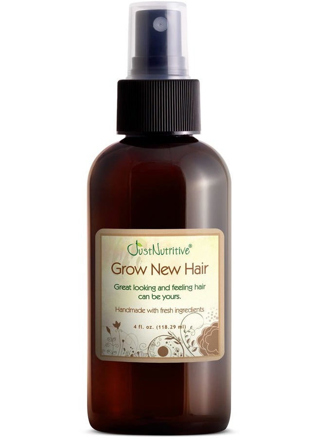 Grow New Hair Treatment | Hair Regrowth Oil | Natural Hair Care | Hair Growth Treatment For Men and Women | Just Nutritive | 4 Oz