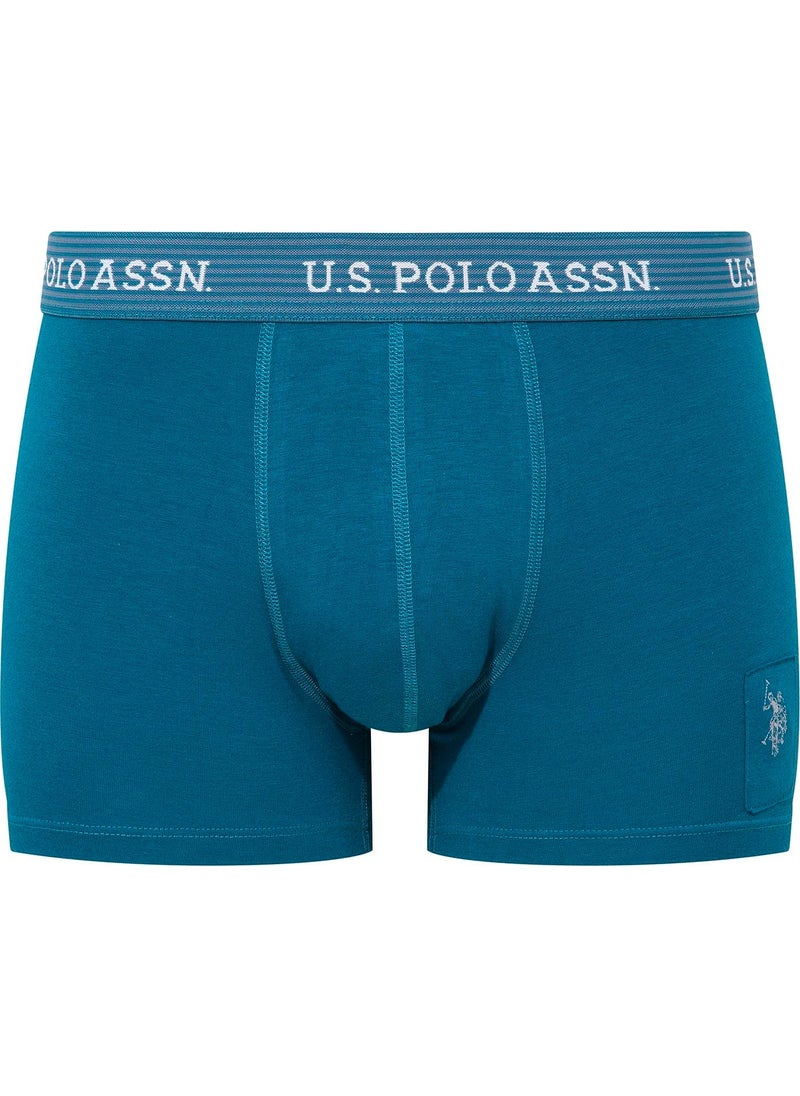 BASE. POLO ASSN. Men's Printed-Navy Blue-Green 3-Piece Boxer 80515