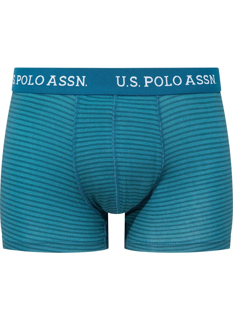 BASE. POLO ASSN. Men's Printed-Navy Blue-Green 3-Piece Boxer 80515