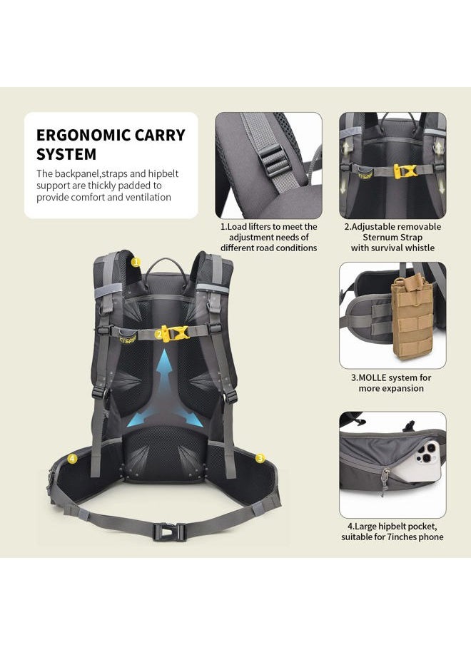 Hiking Backpack for Men Women, 35L Travel Backpack Waterproof Camping Backpack Outdoor Lightweight Daypack