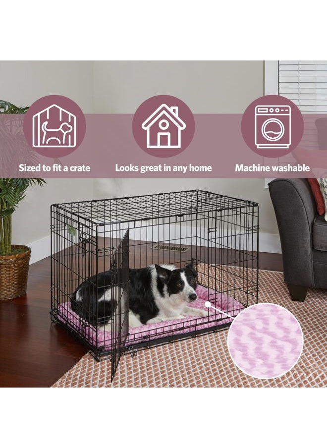 Bolster Dog Bed 18L-Inch Pink Dog Bed or Cat Bed w/Comfortable Bolster | Ideal for Toy Dog Breeds & Fits an 18-Inch Dog Crate | Easy Maintenance Machine Wash & Dry