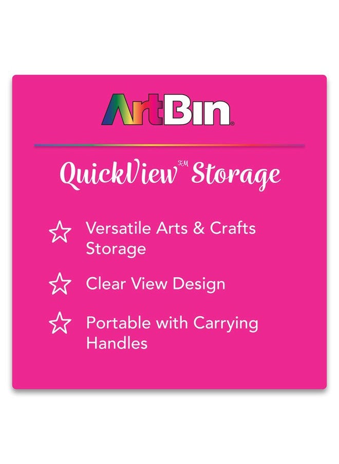 8017AB 17 inch Quick View Carrying Case, Portable Art & Craft Organizer with Handle, [1] Plastic Storage Case, Translucent