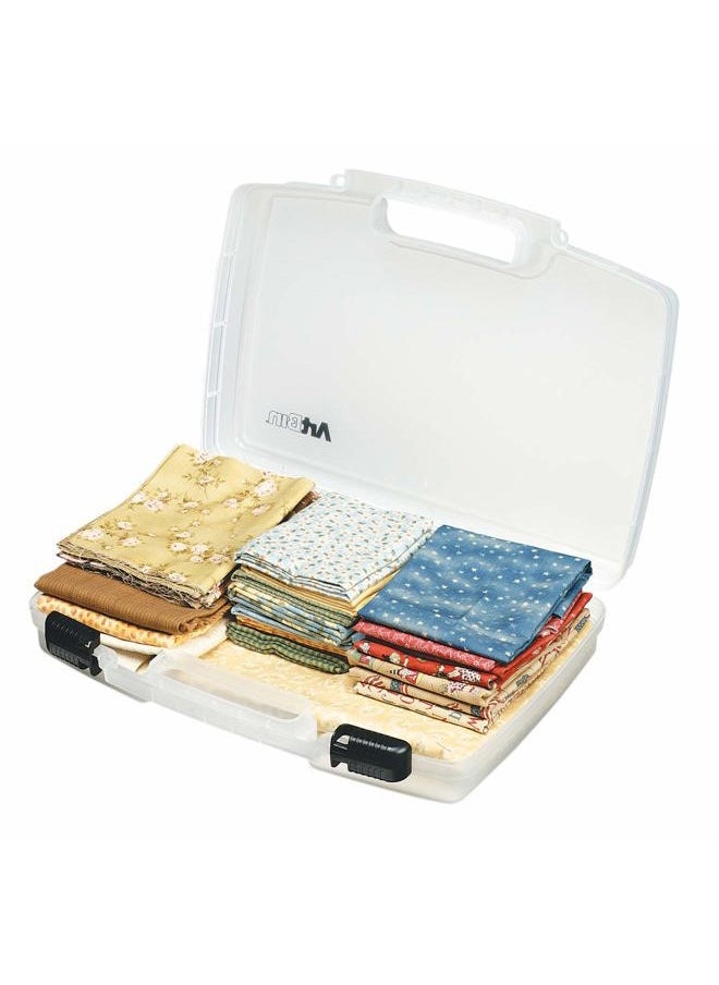 8017AB 17 inch Quick View Carrying Case, Portable Art & Craft Organizer with Handle, [1] Plastic Storage Case, Translucent