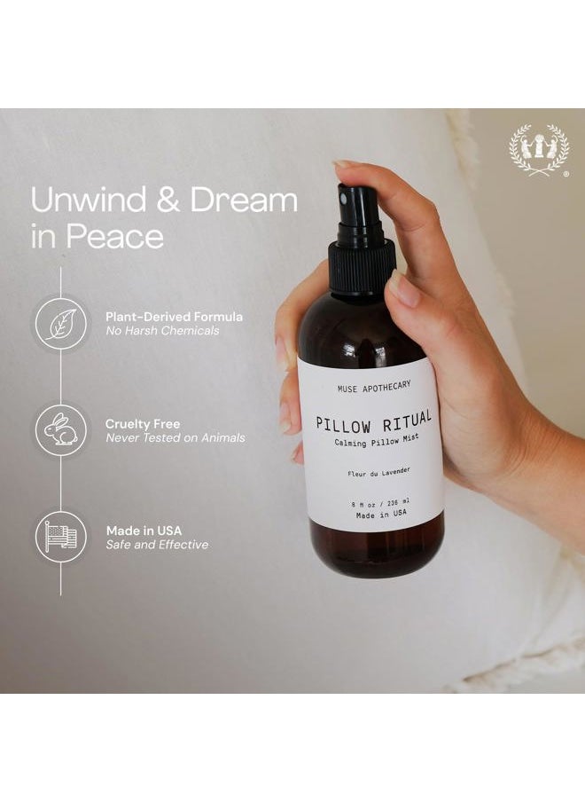 Pillow Ritual - Aromatic, Calming and Relaxing Pillow Mist, Linen and Fabric Spray - Infused with Natural Aromatherapy Essential Oils - 4 oz, Fleur du Lavender, 2 Pack