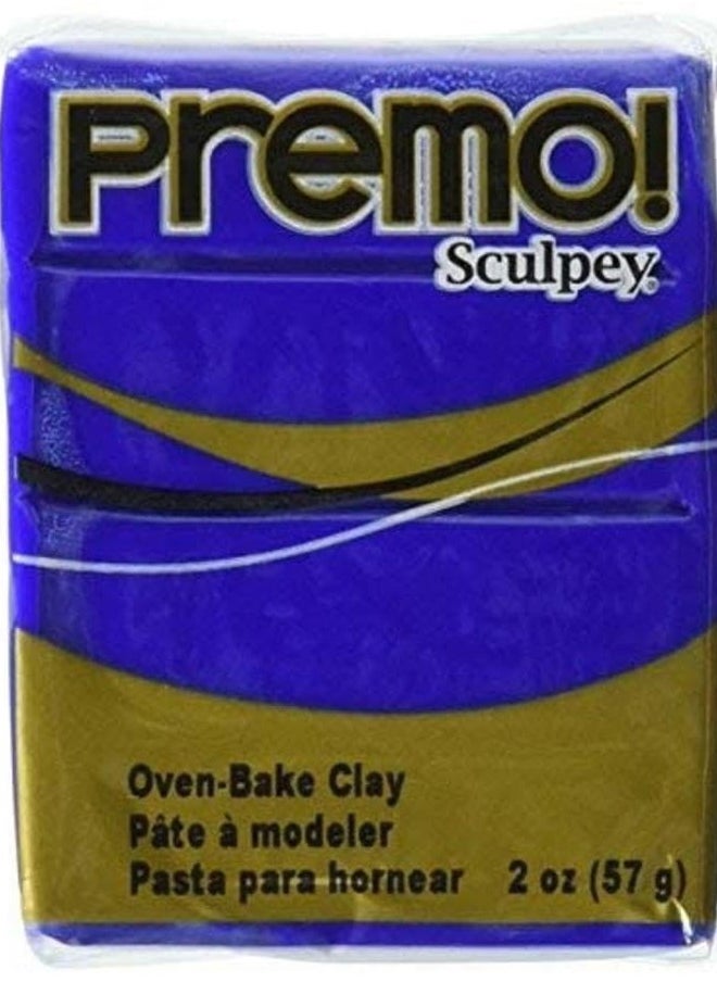 Premo Polymer Oven-Bake Clay, Ultramarine Blue Hue, Non Toxic, 2 oz. bar, Great for jewelry making, holiday, DIY, mixed media and more. Premium clay Great for clayers and artists.