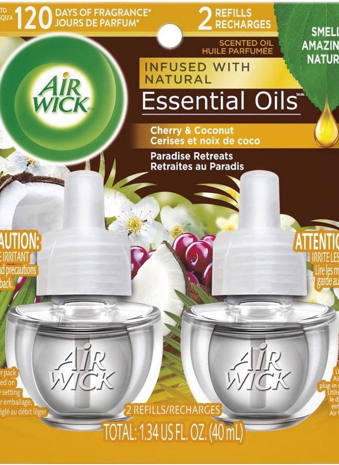 Plug in Scented Oil Refill, 2ct, Paradise Retreat, Air Freshener, Essential Oils