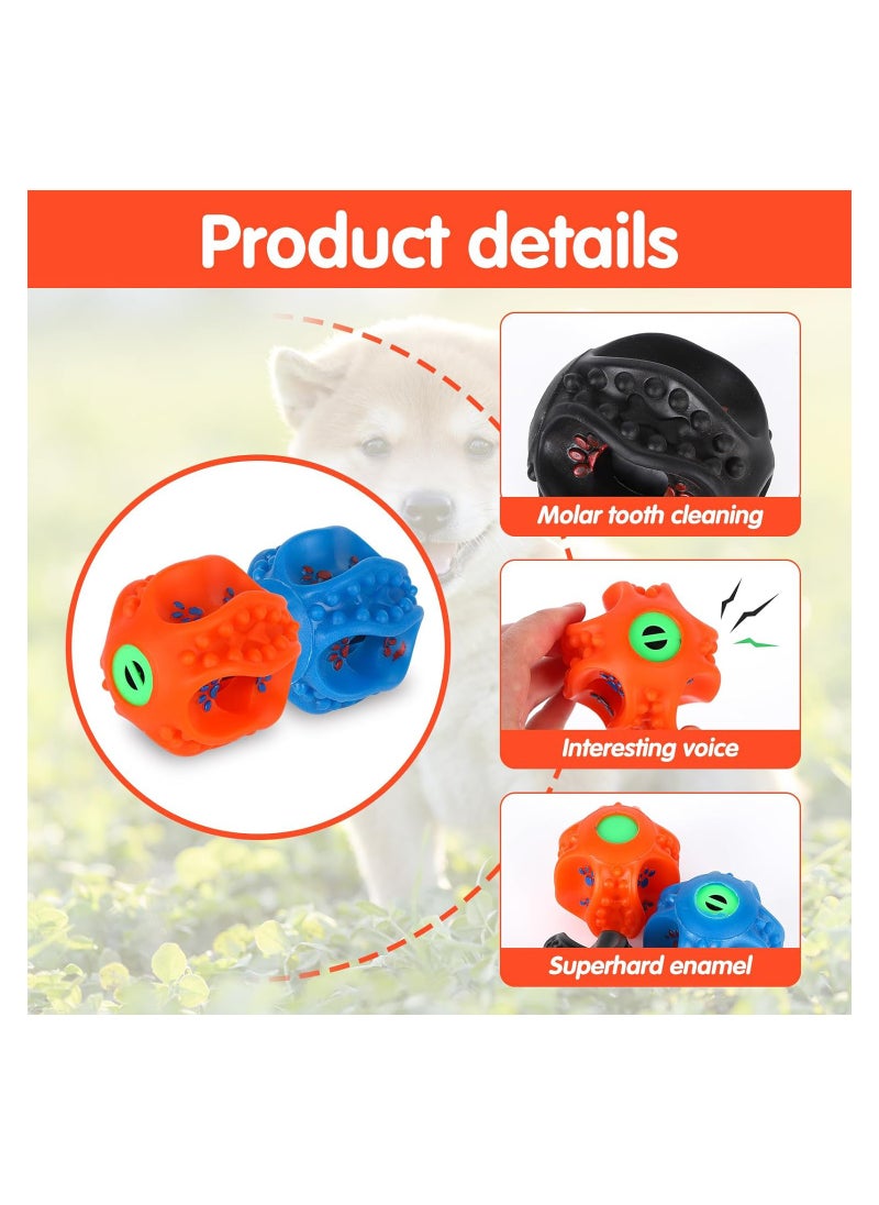 3Pcs Dog Balls with Sound Giggle Ball for Small, Medium Dogs Interactive Dog Toy Ball Dogs Bouncy Fetch Ball for Boredom Rubber Squeaky Balls Puppy Teeth Cleaning Ball for Pet Fetch Chew Ball Toys