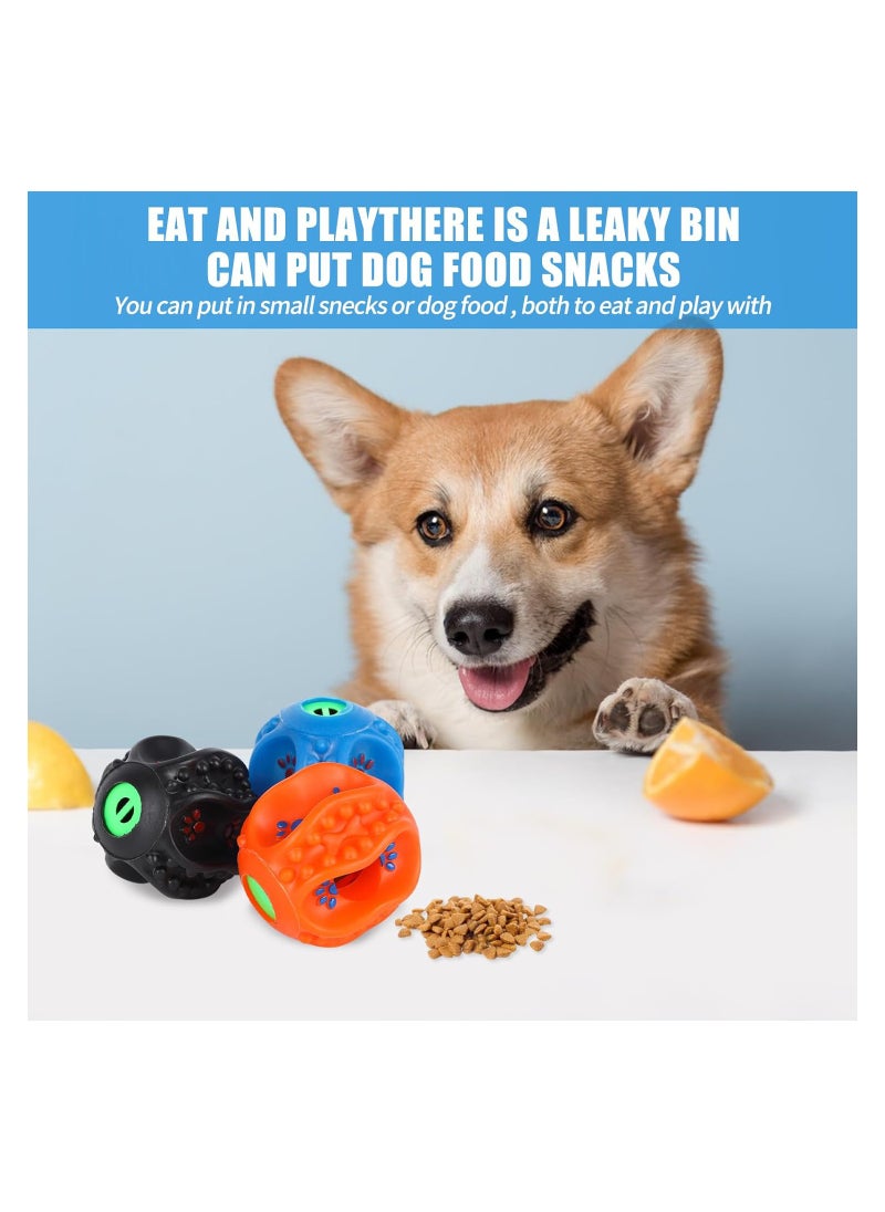 3Pcs Dog Balls with Sound Giggle Ball for Small, Medium Dogs Interactive Dog Toy Ball Dogs Bouncy Fetch Ball for Boredom Rubber Squeaky Balls Puppy Teeth Cleaning Ball for Pet Fetch Chew Ball Toys