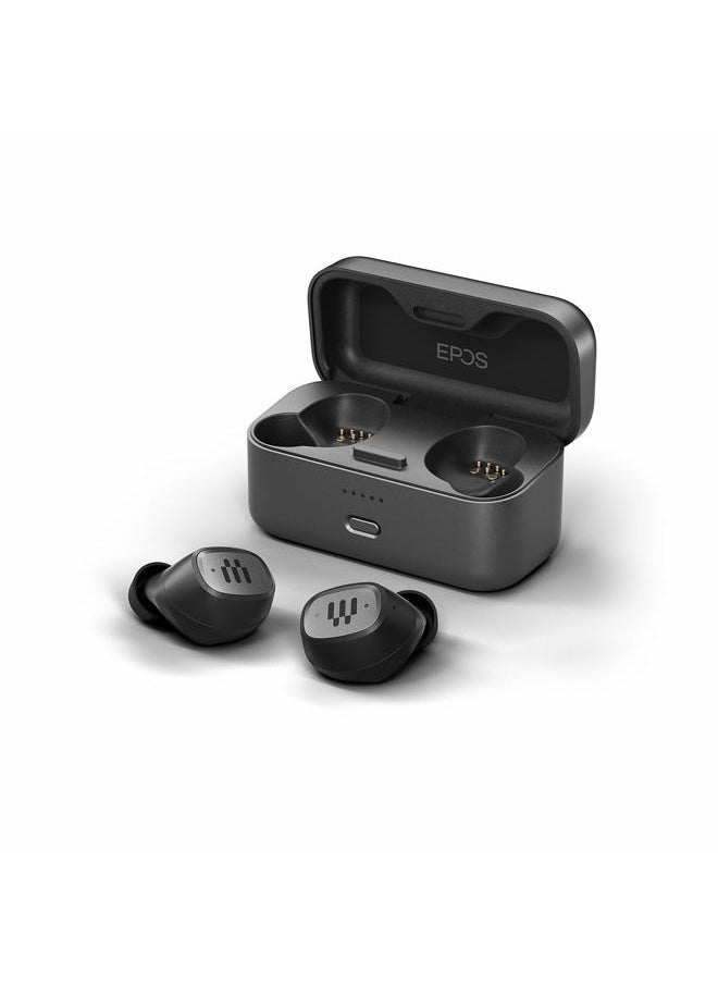 GTW 270 Wireless Gaming Earbuds, Bluetooth, Noise Reducing Closed Design, Dual Mics, Ergonomic Fit, IPX 5 Water Resistant, Portable Charging Case, 20 Hours of Playtime,Black/Silver/Grey