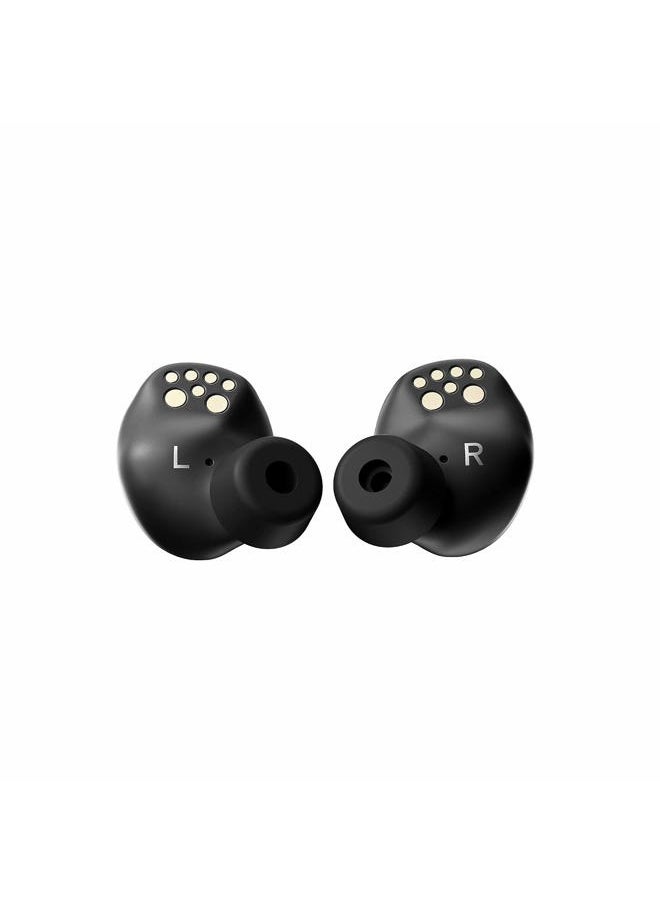 GTW 270 Wireless Gaming Earbuds, Bluetooth, Noise Reducing Closed Design, Dual Mics, Ergonomic Fit, IPX 5 Water Resistant, Portable Charging Case, 20 Hours of Playtime,Black/Silver/Grey
