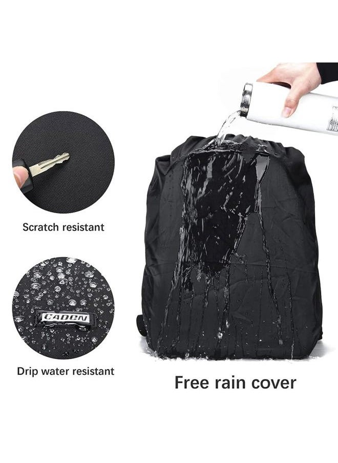 Camera Backpack Bag for DSLR/SLR Mirrorless Camera Waterproof with 15.6 inch Laptop Compartment, USB Charging Port, Tripod Holder, Rain Cover, Camera Case Compatible for Sony Canon Nikon Black L