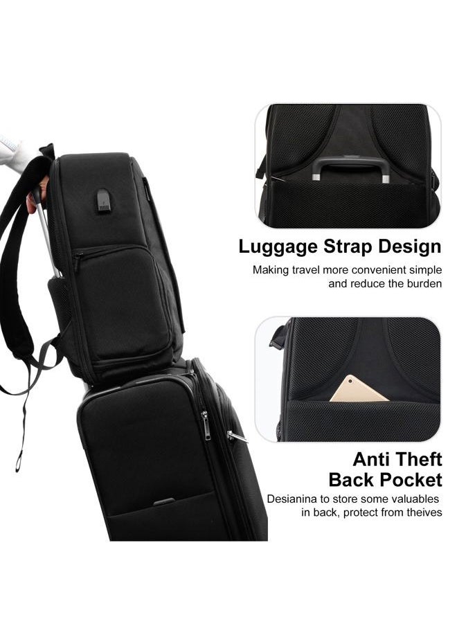 Camera Backpack Bag for DSLR/SLR Mirrorless Camera Waterproof with 15.6 inch Laptop Compartment, USB Charging Port, Tripod Holder, Rain Cover, Camera Case Compatible for Sony Canon Nikon Black L