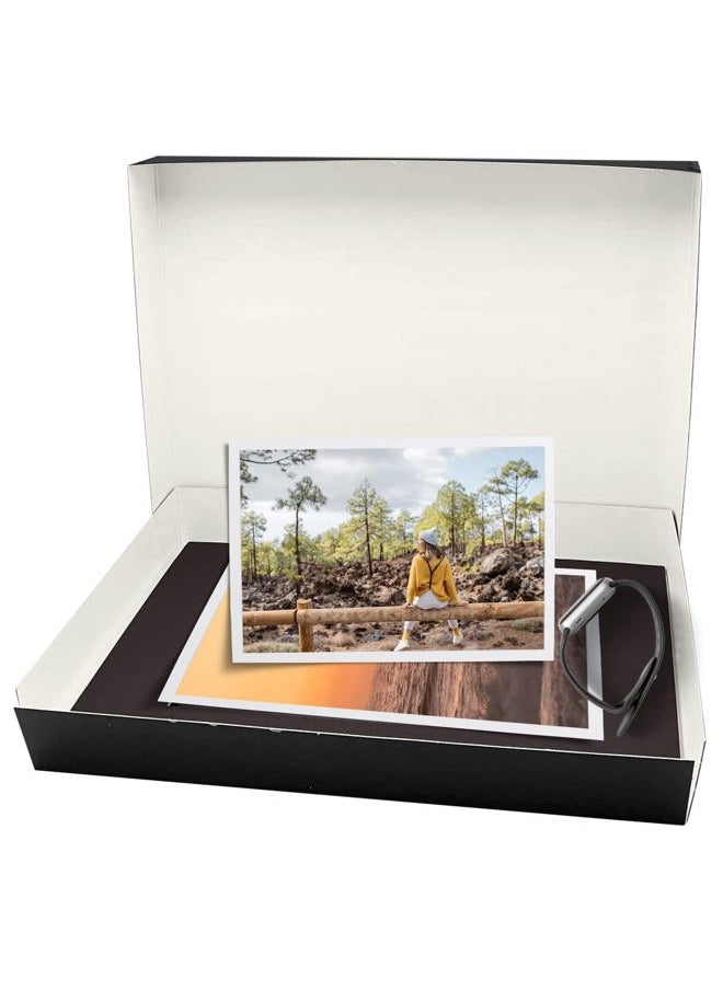 Museum Archival Storage Box, 16.75x20.75x3 in. Drop Front Design. Acid-Free with Metal Edge. Organize Photos, Pictures, Prints, Documents, Crafts, DIY. Black, 1 Pack