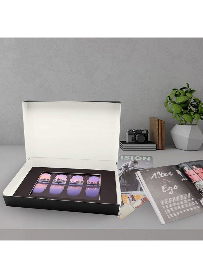 Museum Archival Storage Box, 16.75x20.75x3 in. Drop Front Design. Acid-Free with Metal Edge. Organize Photos, Pictures, Prints, Documents, Crafts, DIY. Black, 1 Pack