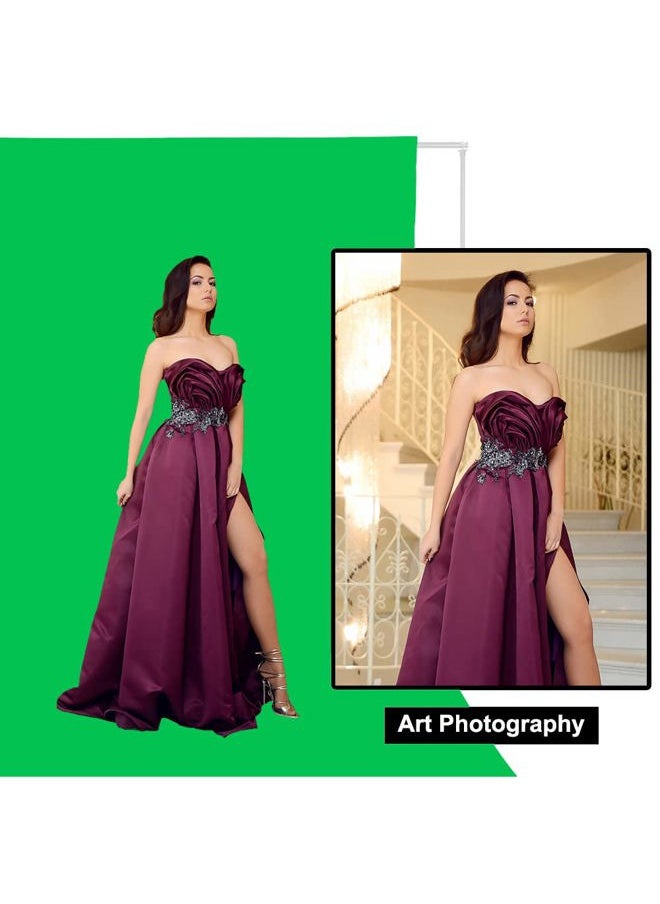 Green Screen Backdrop Background - 7x10FT Photography Backdrop Photo Background Screen for Video Recording Greenscreen Picture Photoshoot