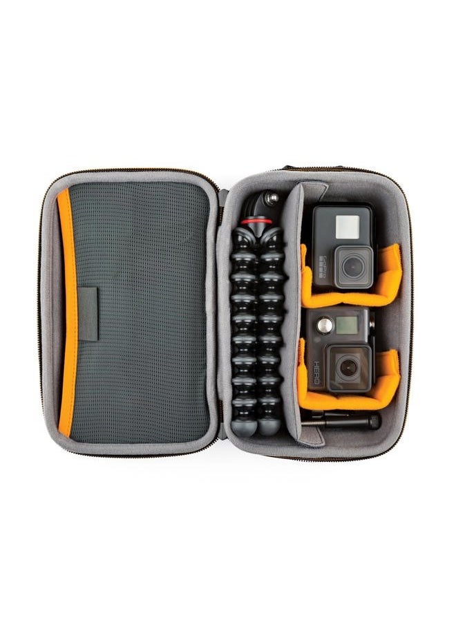 Hardside CS 60 Case for Small Drone, Mirrorless Cameras or 2 Action Cameras, 1-2 Lenses, Accessories, 14.00 x 8.51 x 22.71 cm, Black