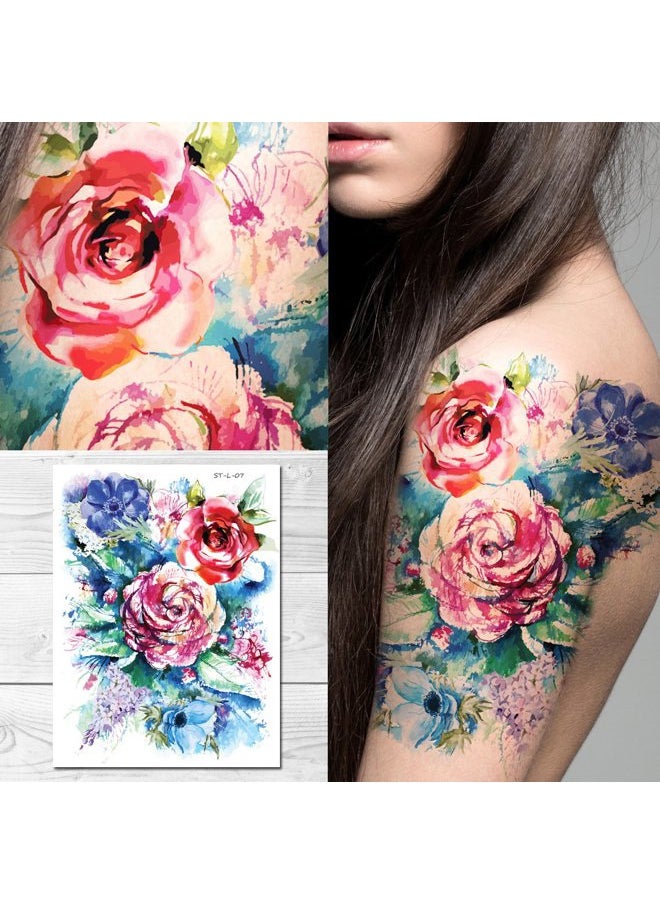 ® Temporary Tattoos - Watercolor Painting Bouquet of Summer Flowers