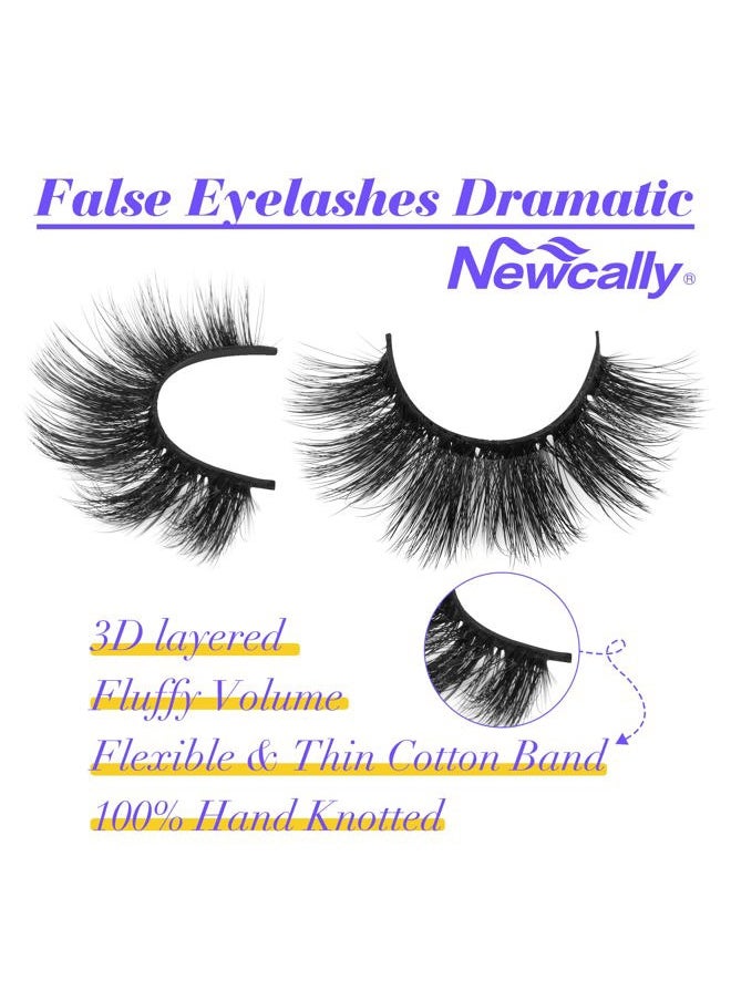 Lashes False Eyelashes Dramatic 20MM Faux Mink Lashes Pack 14 Pairs Wispy Long Thick Fluffy Strip Eye Lashes Multipack
