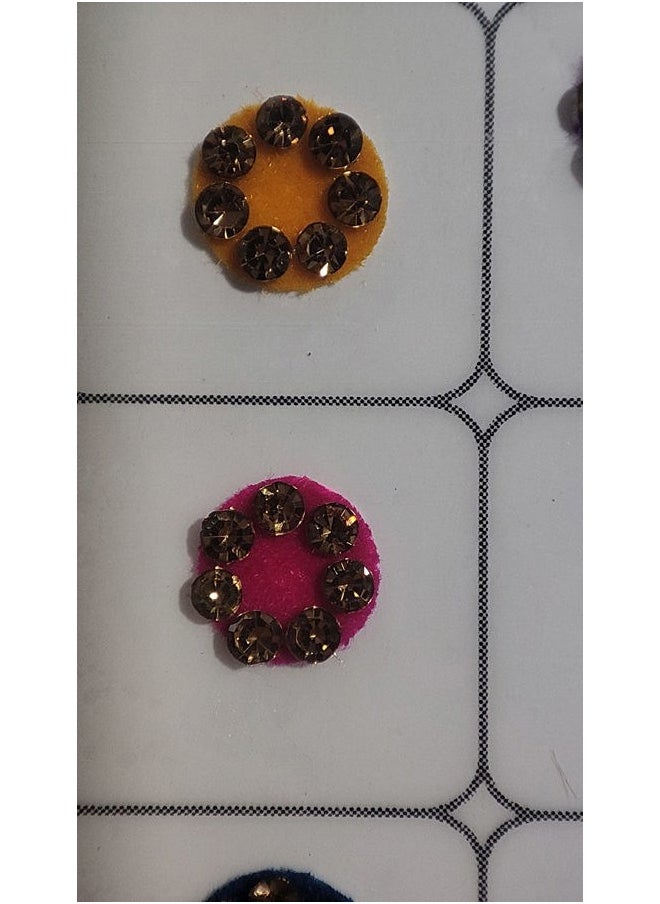 Women Fashion Premium Spiral Book 120 Round bindis | Multicolored | Red | Black | Maroon | Bindi with Crystals - Bridal Forehead Decor / Belly Decor / Stickers for crafts / Temporary Tattoo / Body Art
