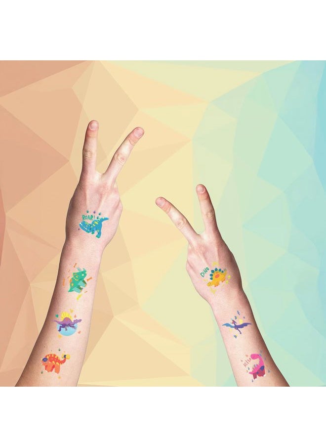 Party Dinosaurs 36 Temporary Fake Tattoo Set, 18 Individually Wrapped Sheets | Kids Girls & Boys Birthday Party Favor Gift Reward, Non-Toxic Safe Removable