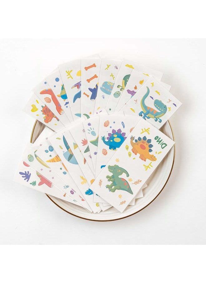 Party Dinosaurs 36 Temporary Fake Tattoo Set, 18 Individually Wrapped Sheets | Kids Girls & Boys Birthday Party Favor Gift Reward, Non-Toxic Safe Removable