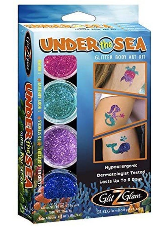 Under the Sea Glitter Tattoo Kit - Temporary Tattoos & Body Art Multicolor