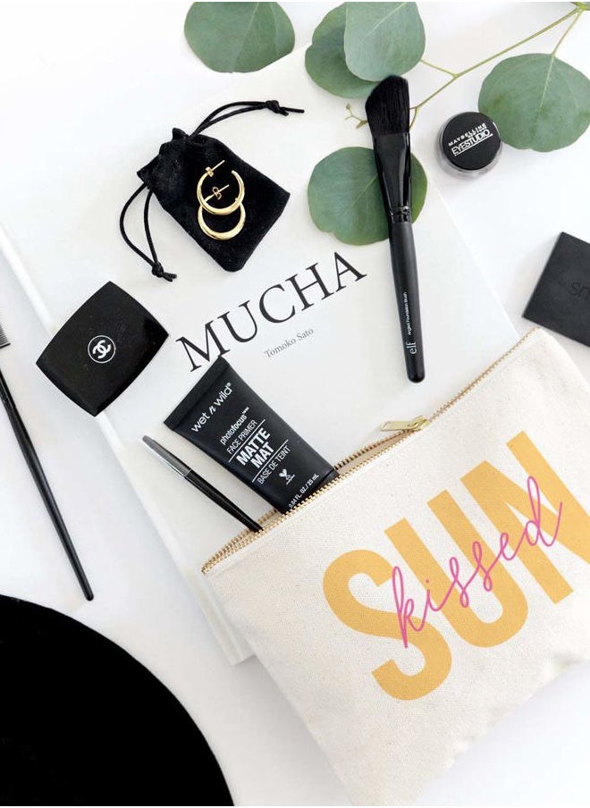 Sunkissed Summer Beach Cosmetic Bag and Travel Make Up Pouch