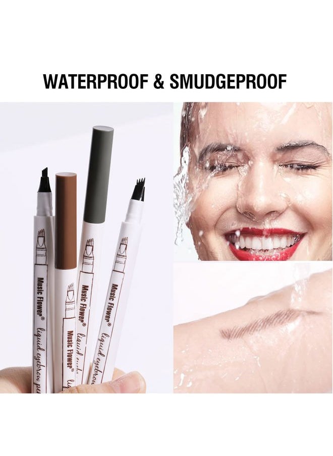 Eyebrow Pencil, Liquid Eyebrow pen, Waterproof Brow Pen with Micro-Fork Tip, Fine Sketch Long Lasting Smudgeproof Microblading Pen - Chestnut