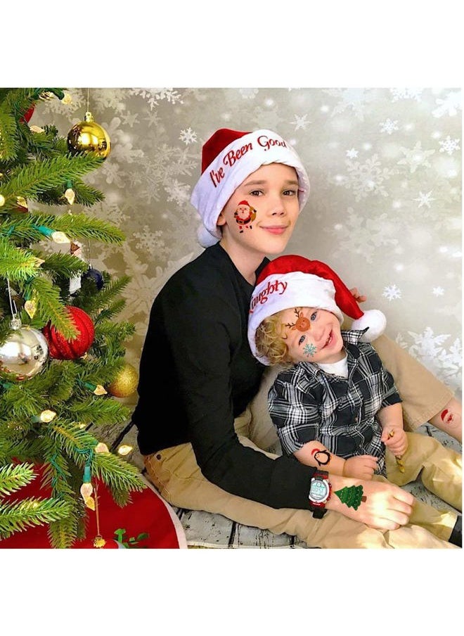 Christmas Temporary Tattoos for Kids, 12 Sheets Christmas Holiday Fake Tattoos for Baby Boys Girls Xmas Party Gifts Crafts Decoration