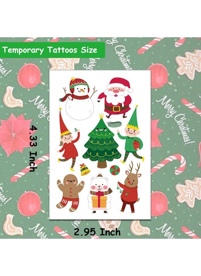 Christmas Temporary Tattoos for Kids, 12 Sheets Christmas Holiday Fake Tattoos for Baby Boys Girls Xmas Party Gifts Crafts Decoration