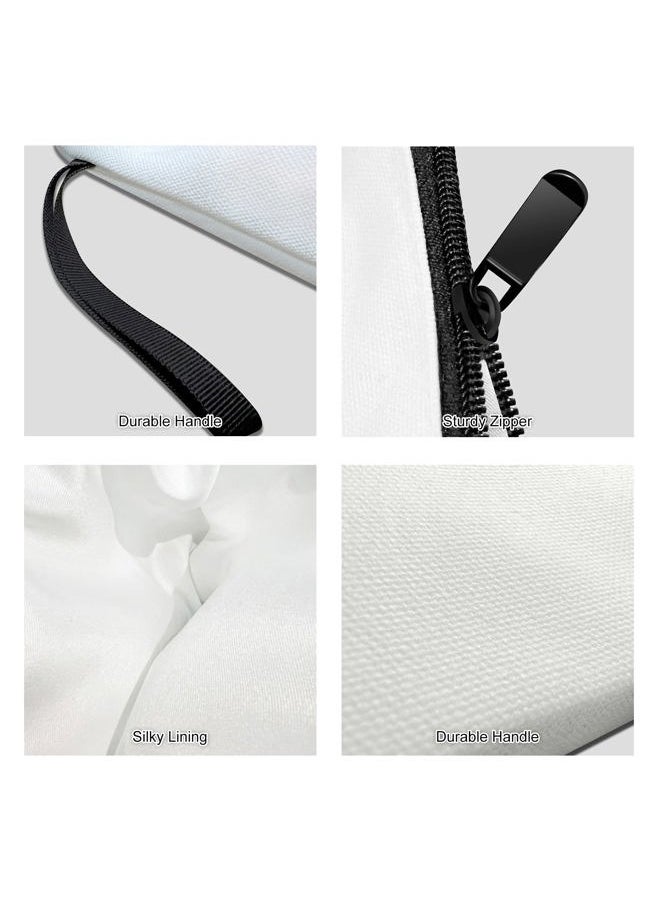 A-Z Personalized Makeup Bag, Birthday Gifts for Women Mom, Gifts for Best Friend, Bride Bridesmaid Cosmetic bag (F, White)