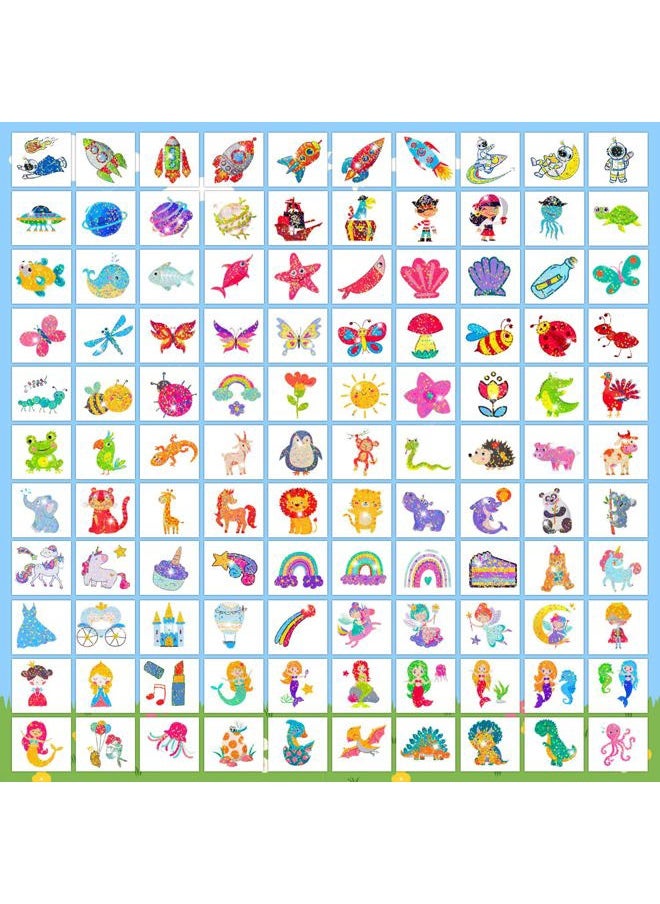 Partywind 408 PCS Temporary Tattoos for Kids, Glow and Glitter Fake Tattoo Stickers for Boys Girls Party Supplies Favors, Cute Goodie Bag Stuffers for Children (Individually Wrapped Sheet)