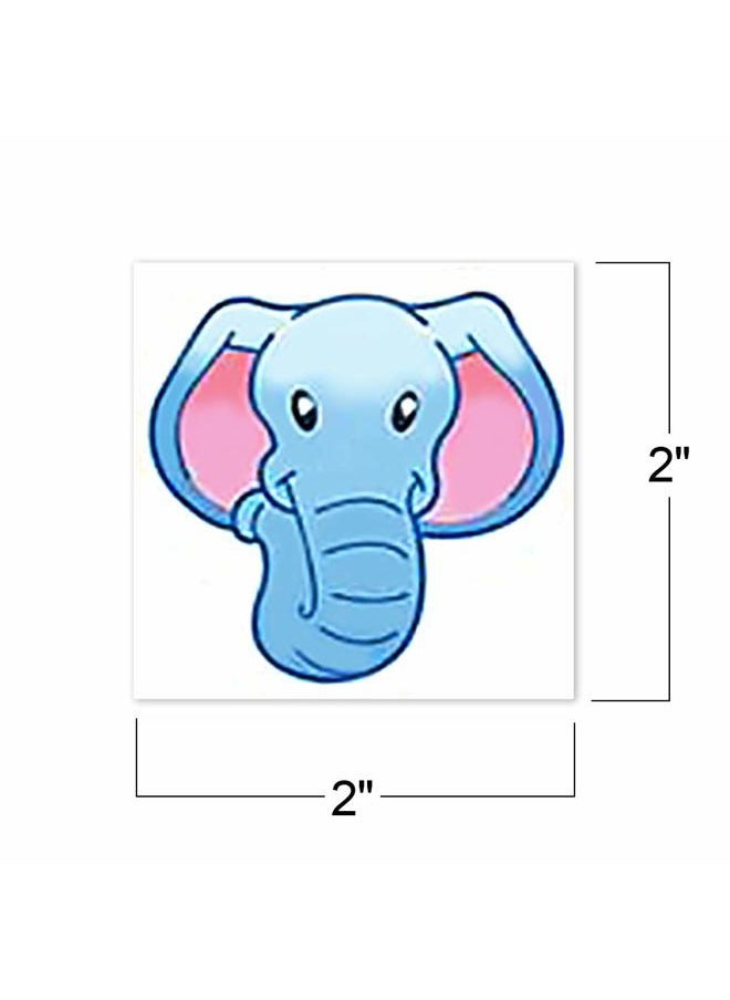 Zoo Animal Temporary Tattoos for Kids - Bulk Pack of 144 Tattoos in Assorted Designs, Non-Toxic 2 Inch Tats, Birthday Party Favors, Goodie Bag Fillers, Non-Candy Halloween Treats