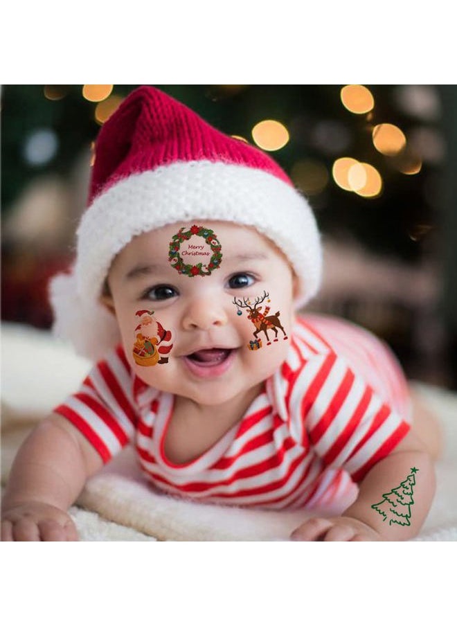 Christmas Temporary Tattoos for Kids - 6 large Sheets Christmas Holiday Fake Tattoos for Girls Boys Xmas Party Gifts Crafts Decoration
