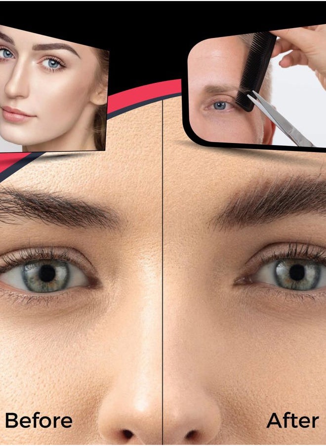 Ador Eyebrow Trimming Scissors - Small Scissors for Beard, Mustache, Facial, EyeLash, Nose & Ear Hair - Curved Scissors for Men & Women, Grooming Scissors for Barber and Professional