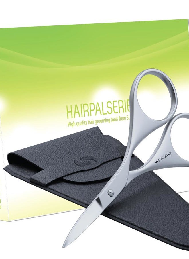 Ador Eyebrow Trimming Scissors - Small Scissors for Beard, Mustache, Facial, EyeLash, Nose & Ear Hair - Curved Scissors for Men & Women, Grooming Scissors for Barber and Professional