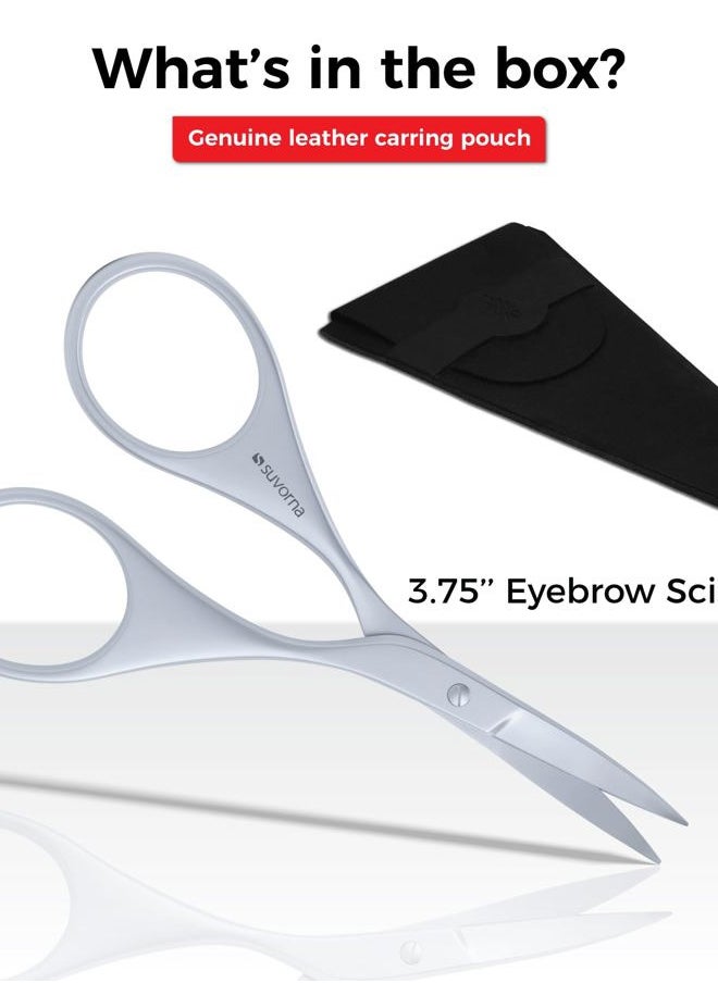 Ador Eyebrow Trimming Scissors - Small Scissors for Beard, Mustache, Facial, EyeLash, Nose & Ear Hair - Curved Scissors for Men & Women, Grooming Scissors for Barber and Professional