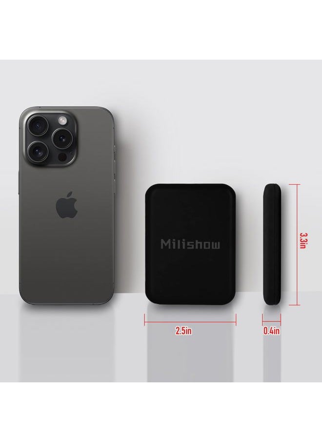 Compact Mirror, 1x/3x Magnifying LED Pocket Mirror, Small Lighted Travel Makeup Mirror for Purse, Handbag, Folding, Handheld, 2-Sided Mini Mirror with Lights for Women (Battery Black 1pack)