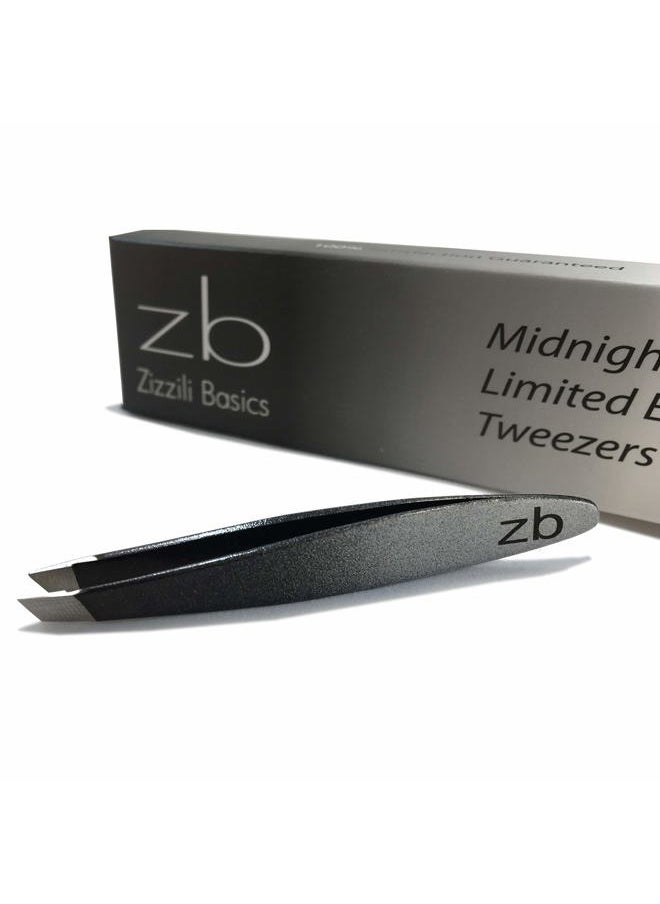 Mini Slant Tweezers - Best Tweezers for Eyebrow, Facial Hair Removal and your Precision Needs (Midnight Ombre)