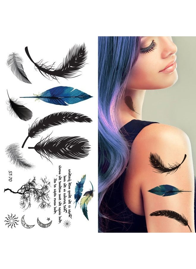 ® Temporary Tattoos - Feather & Typographic