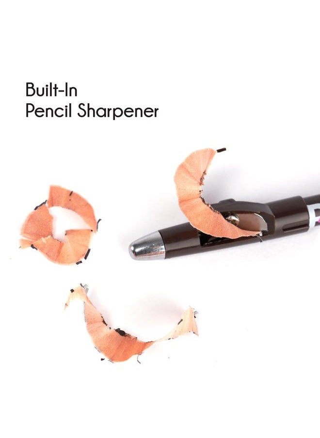 GoBrow Eyebrow Pencil, Sharpenable, Longwear, Long Lasting Eyebrow Wooden Pencil for Natural-Looking Brows (Dark Brown)