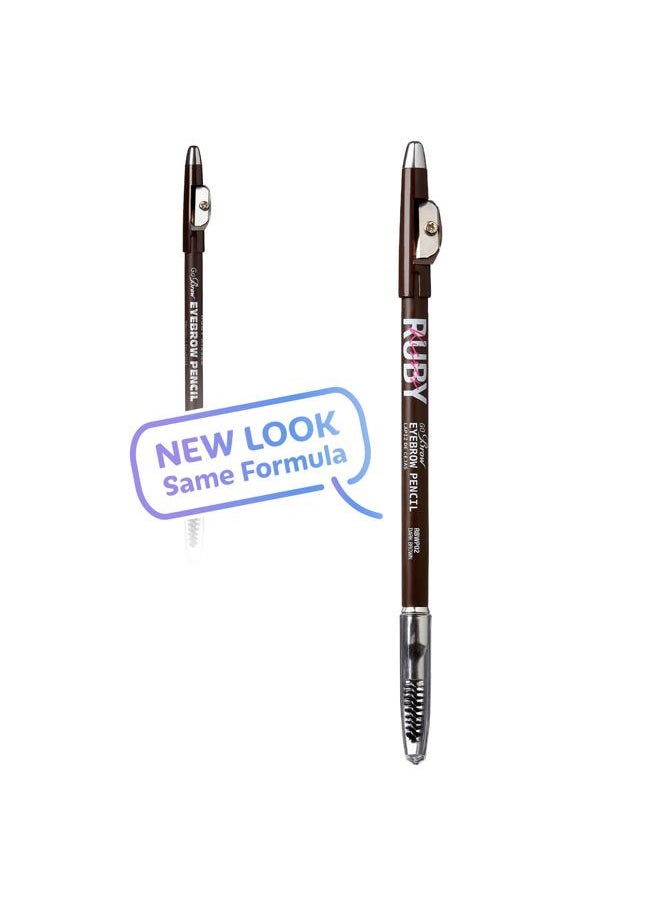 GoBrow Eyebrow Pencil, Sharpenable, Longwear, Long Lasting Eyebrow Wooden Pencil for Natural-Looking Brows (Dark Brown)