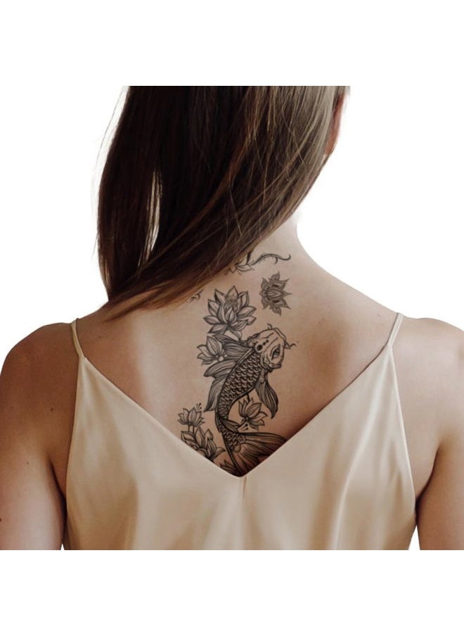 ® Temporary Tattoos - Fish & Lotus (Set of 2)