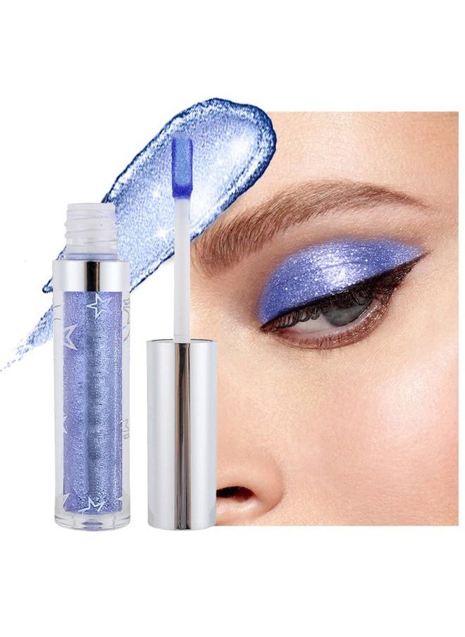 Glitter Liquid Eyeshadow, Metallic Glitter Shimmer Sparkling Eye Shadow, Long Lasting Waterproof High Pigments Sparkling Makeup Kit for Eyes, Metals Gloss Eyeliner Pen