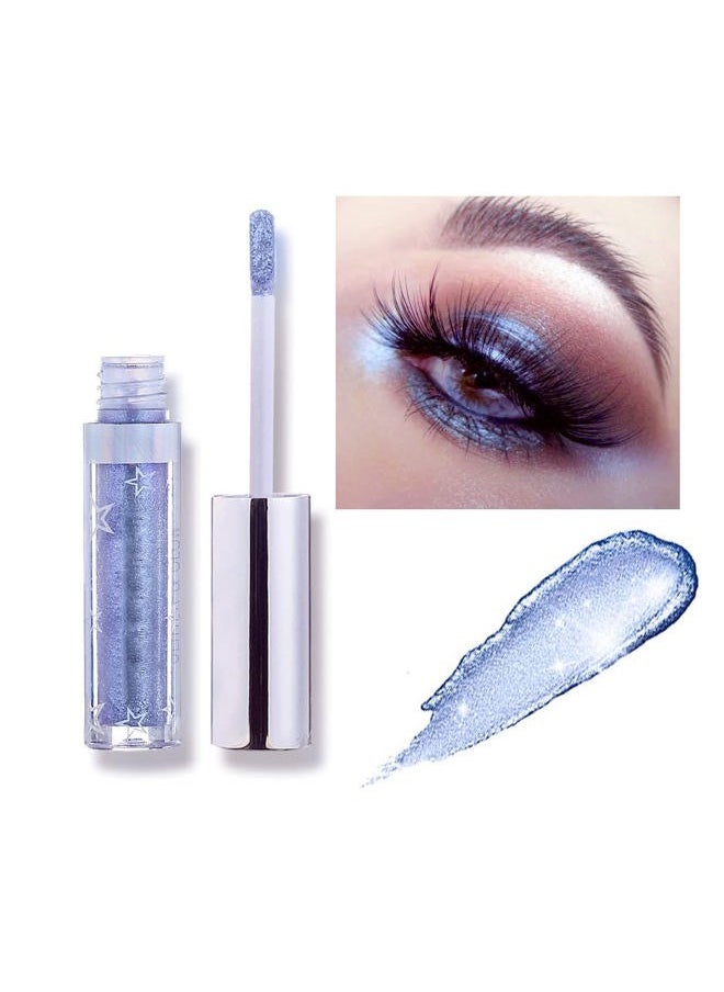 Glitter Liquid Eyeshadow, Metallic Glitter Shimmer Sparkling Eye Shadow, Long Lasting Waterproof High Pigments Sparkling Makeup Kit for Eyes, Metals Gloss Eyeliner Pen